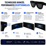 Lunettes Connectées IA avec Caméra HD 1080P – SmartView Pro – Verres Noirs et Verres Transparents Anti-Lumière Bleue inclus
