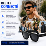 Lunettes Connectées IA avec Caméra HD 1080P – SmartView Pro – Verres Noirs et Verres Transparents Anti-Lumière Bleue inclus