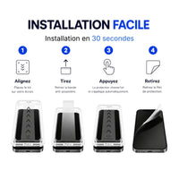 Verre Trempé Anti Espion 360° Sans Bulles avec Kit d'Installation Facile - Honor, Huawei, OnePlus, Oppo, Poco et Vivo