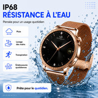Montre Connectée Femme Bluetooth – Appels, SMS, Sport & Santé – SmartLady Pro
